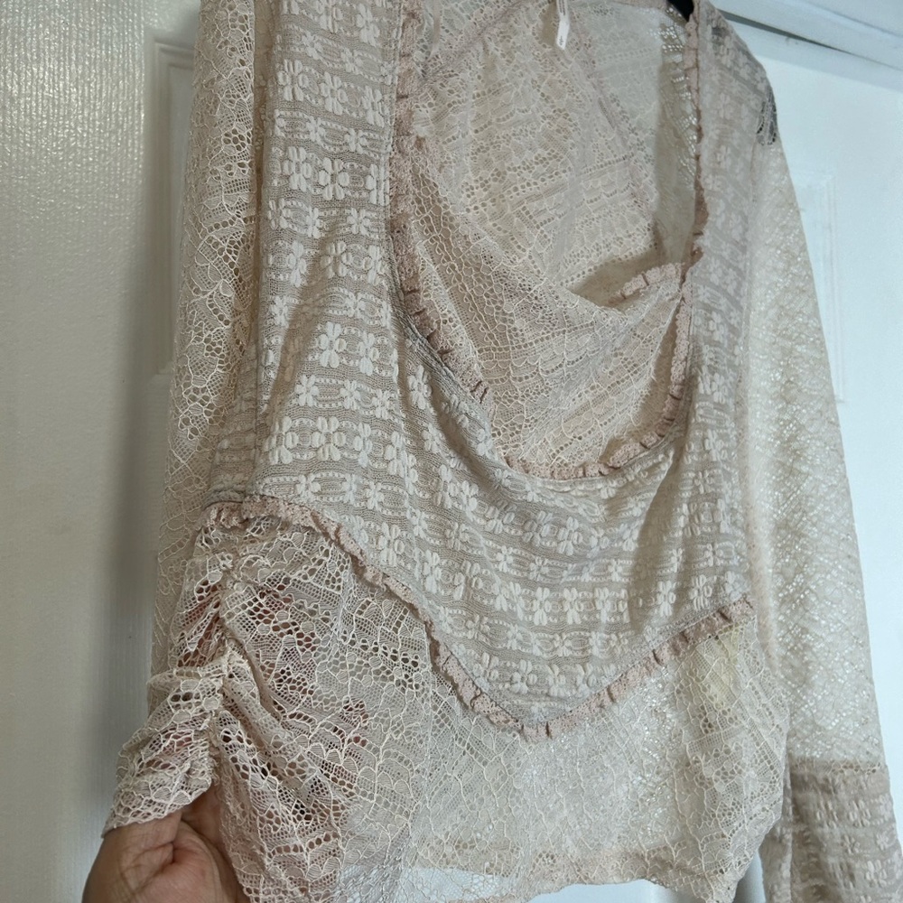 Free People Cream Lace Blouse - Picture 5 of 7